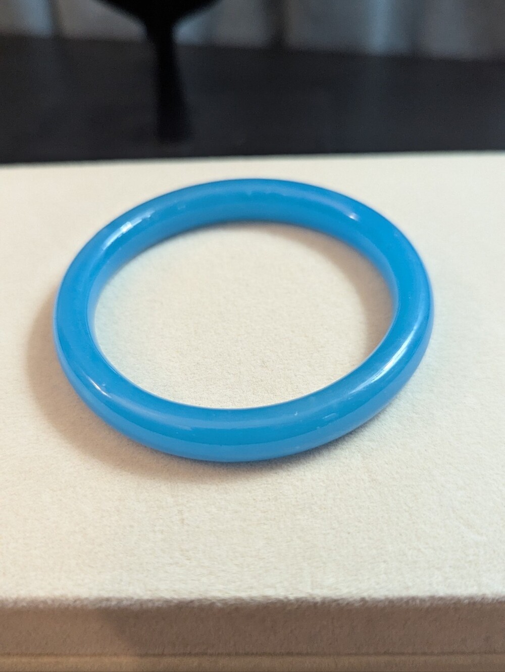 Bright Blue Glass Bangle – Handcrafted Smooth Bracelet